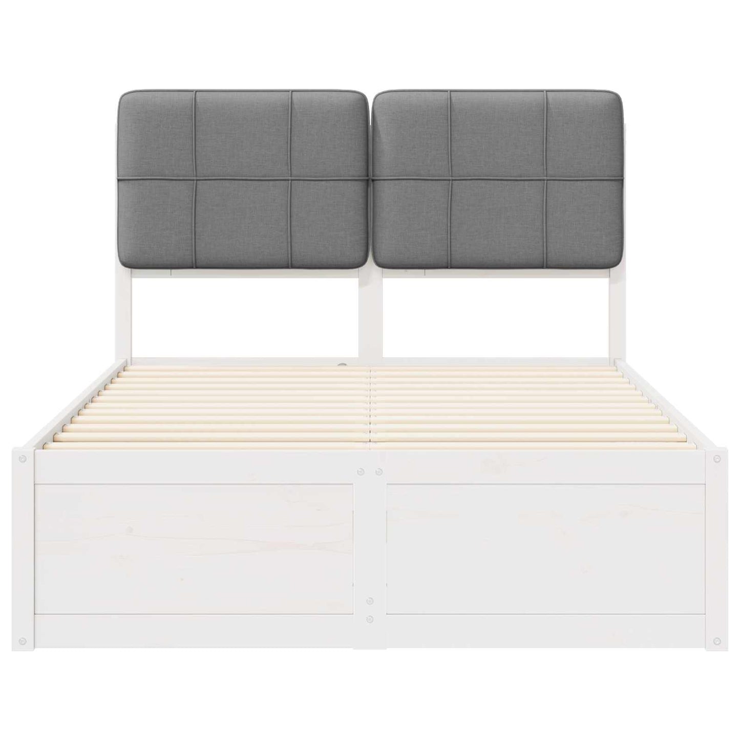 Bedframe Met Gevoerd Hoofdgedeelte 120 x 200 cm Wit en lichtgrijs