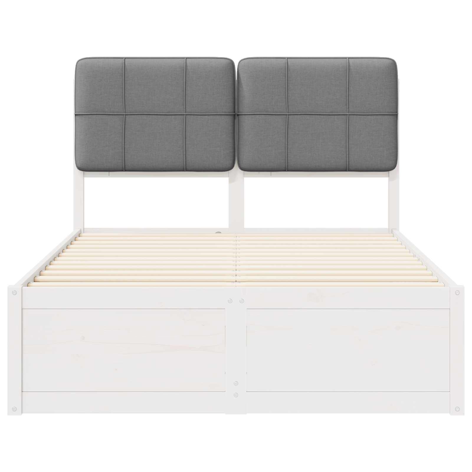Bedframe Met Gevoerd Hoofdgedeelte 120 x 200 cm Wit en lichtgrijs