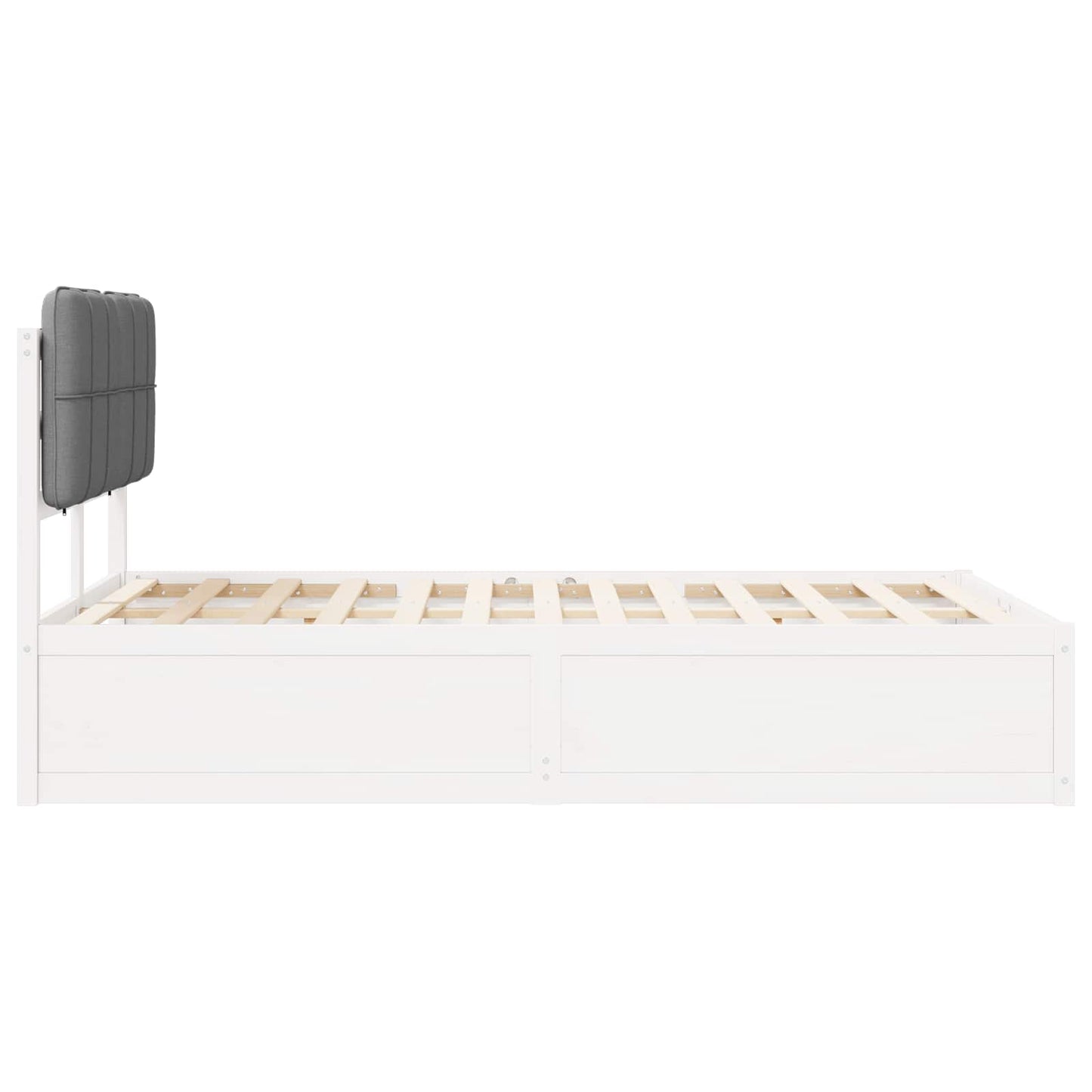 Bedframe Met Gevoerd Hoofdgedeelte 120 x 200 cm Wit en lichtgrijs
