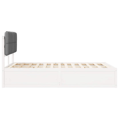 Bedframe Met Gevoerd Hoofdgedeelte 120 x 200 cm Wit en lichtgrijs