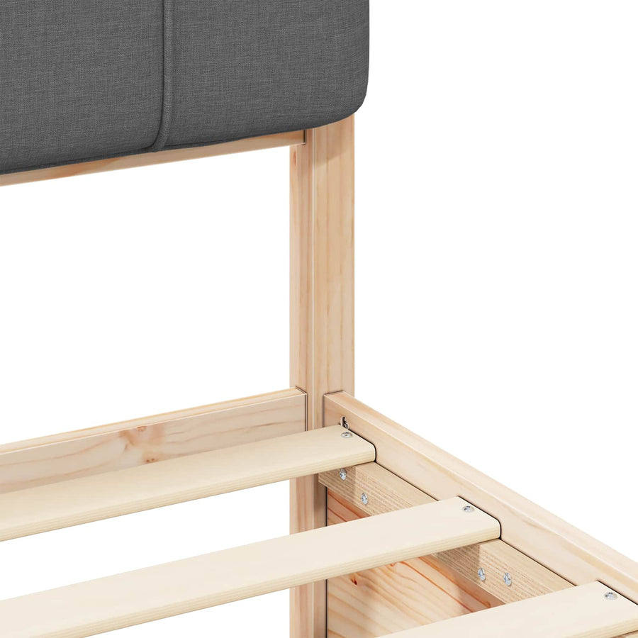 Bedframe Met Gevoerd Hoofdgedeelte 120 x 190 cm Bruin en donkergrijs