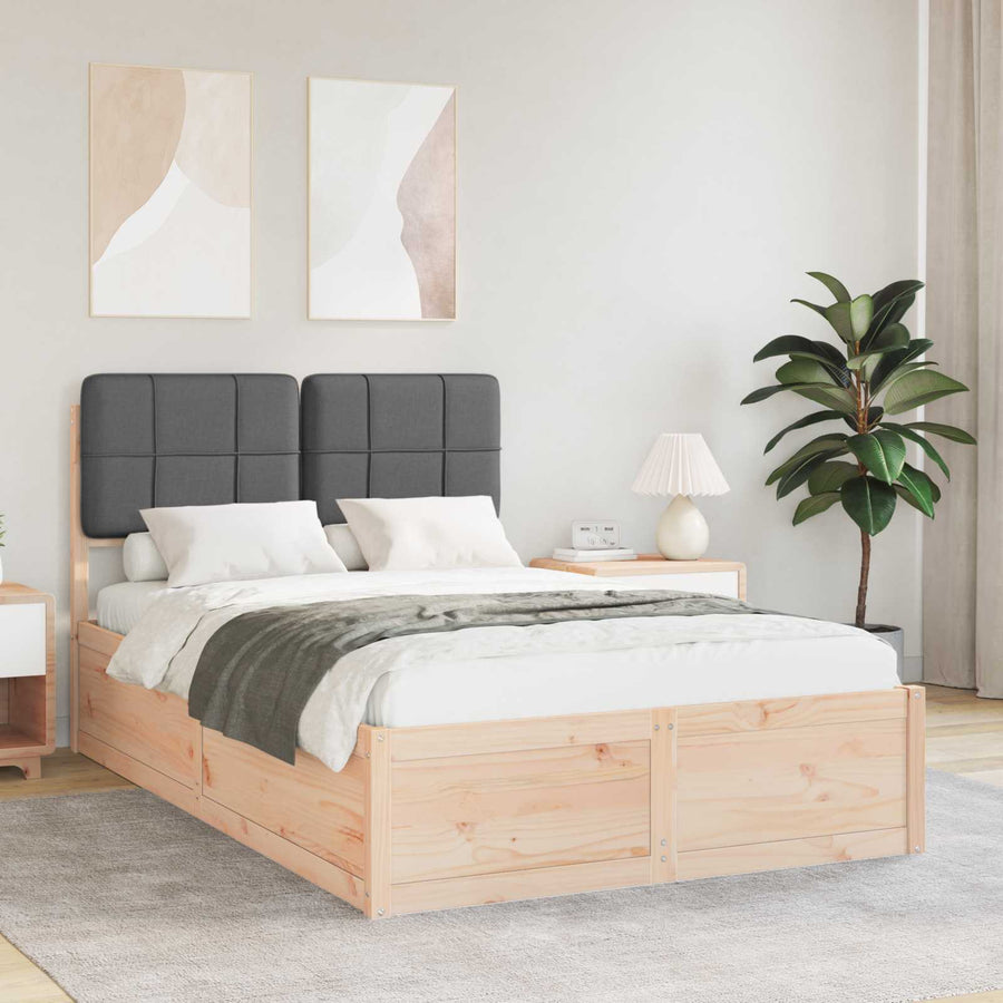 Bedframe Met Gevoerd Hoofdgedeelte 120 x 190 cm Bruin en donkergrijs