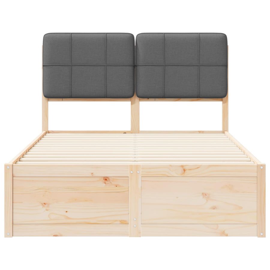 Bedframe Met Gevoerd Hoofdgedeelte 120 x 190 cm Bruin en donkergrijs