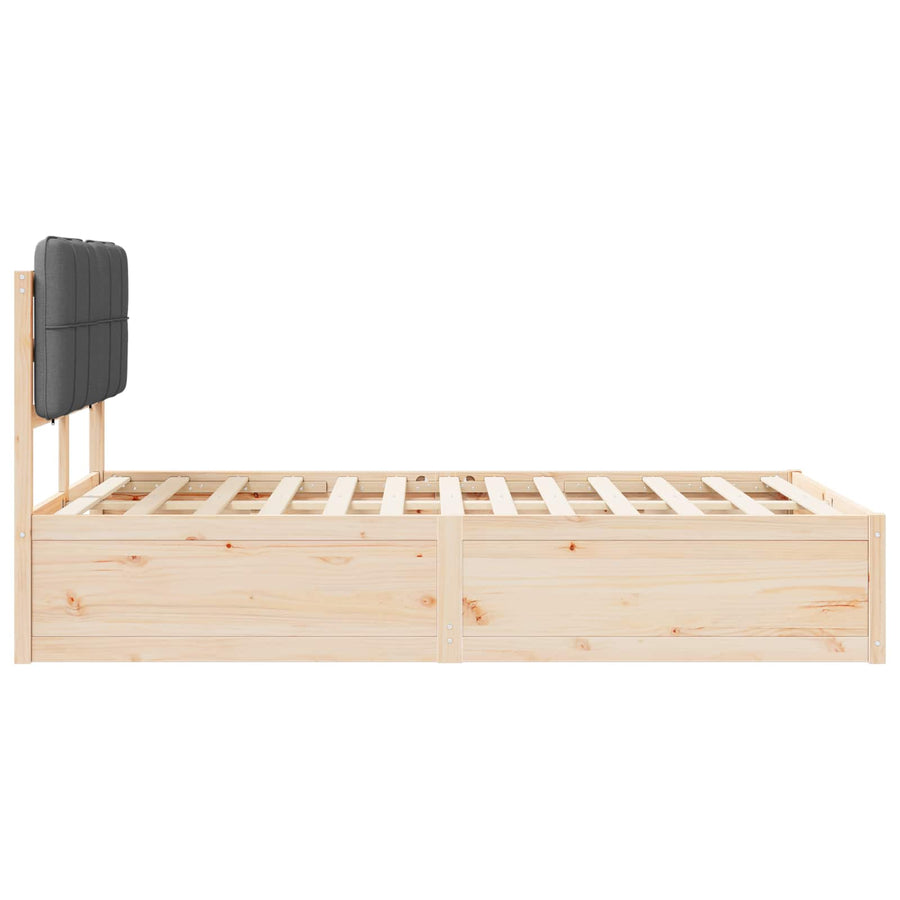 Bedframe Met Gevoerd Hoofdgedeelte 120 x 190 cm Bruin en donkergrijs