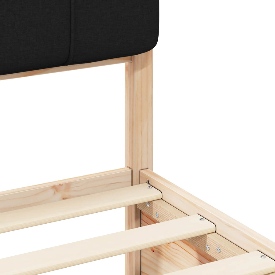 Bedframe Met Gevoerd Hoofdgedeelte 120 x 190 cm Bruin en zwart
