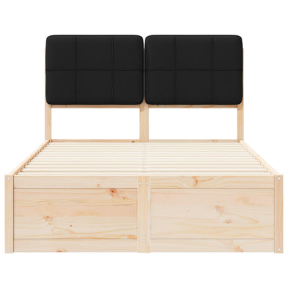 Bedframe Met Gevoerd Hoofdgedeelte 120 x 190 cm Bruin en zwart