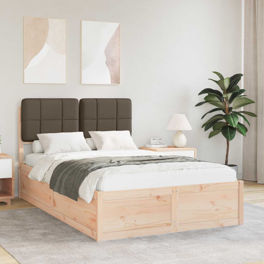 Bedframe Met Gevoerd Hoofdgedeelte 120 x 190 cm Bruin en taupe