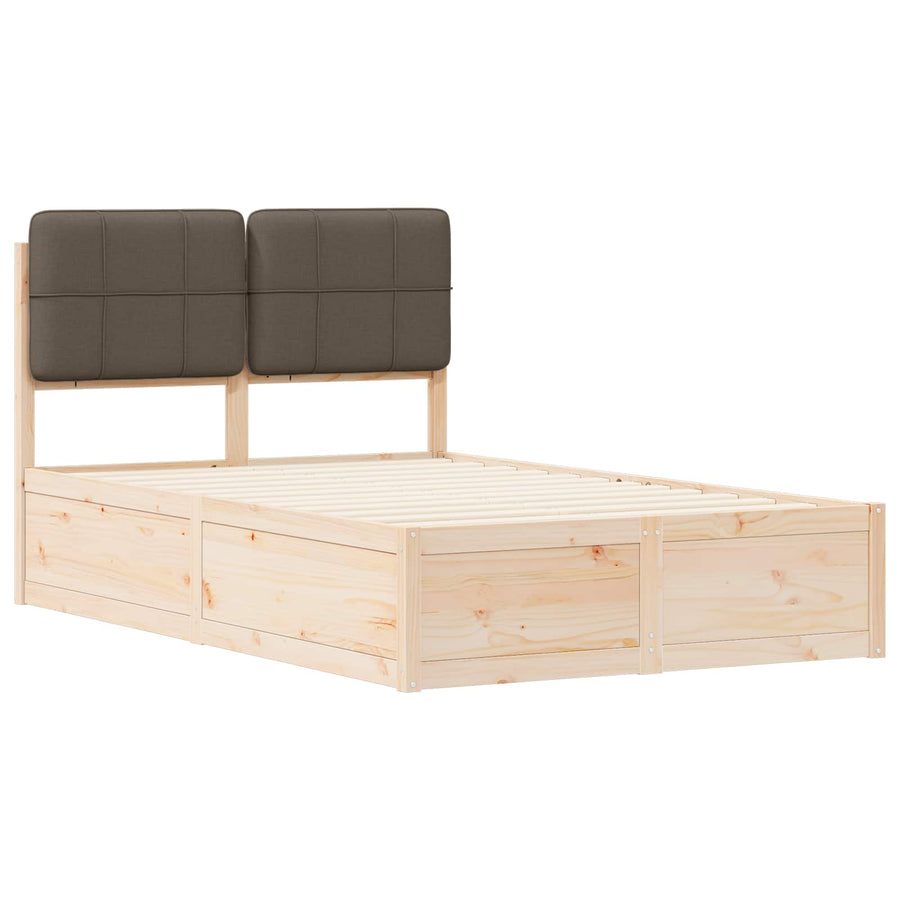 Bedframe Met Gevoerd Hoofdgedeelte 120 x 190 cm Bruin en taupe