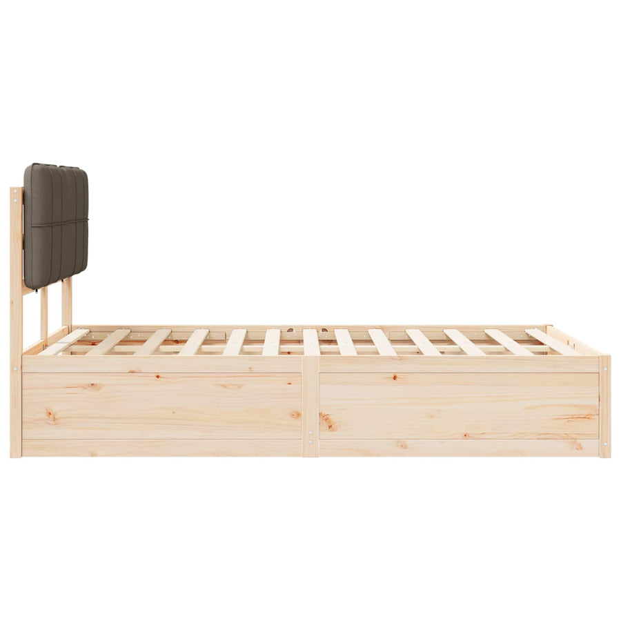 Bedframe Met Gevoerd Hoofdgedeelte 120 x 190 cm Bruin en taupe