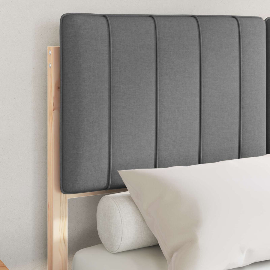 Bedframe Met Gevoerd Hoofdgedeelte 120 x 200 cm Bruin en donkergrijs