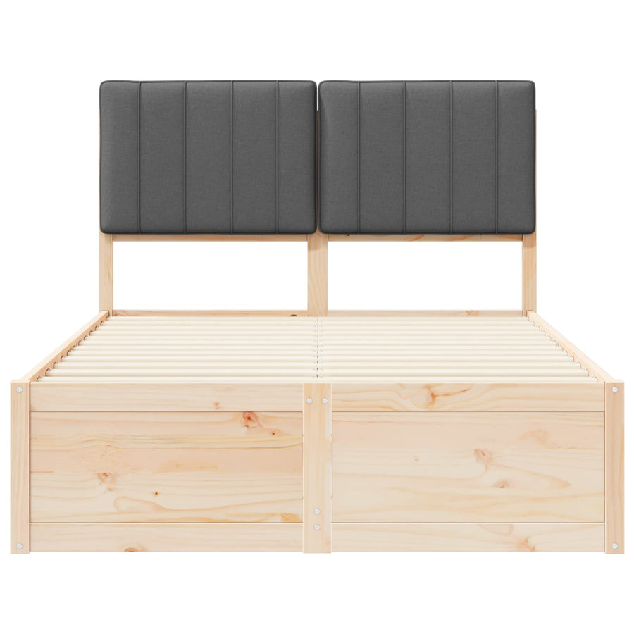 Bedframe Met Gevoerd Hoofdgedeelte 120 x 200 cm Bruin en donkergrijs