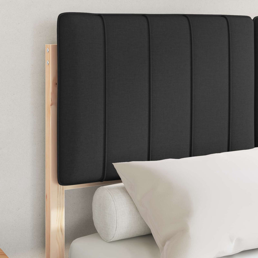 Bedframe Met Gevoerd Hoofdgedeelte 120 x 200 cm Bruin en zwart