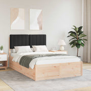 Bedframe 120x200 cm zwart gevoerd hoofdeinde