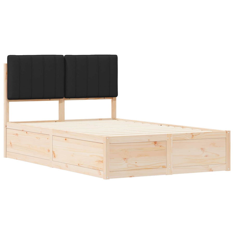 Bedframe Met Gevoerd Hoofdgedeelte 120 x 200 cm Bruin en zwart