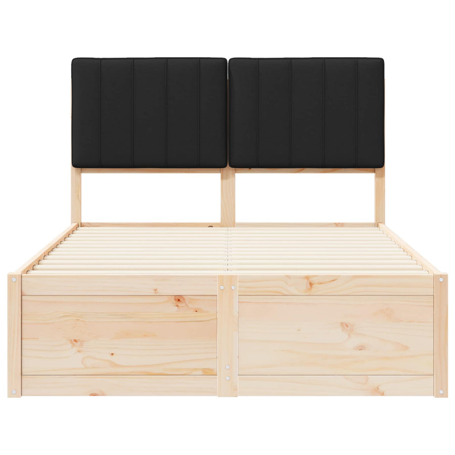Bedframe Met Gevoerd Hoofdgedeelte 120 x 200 cm Bruin en zwart