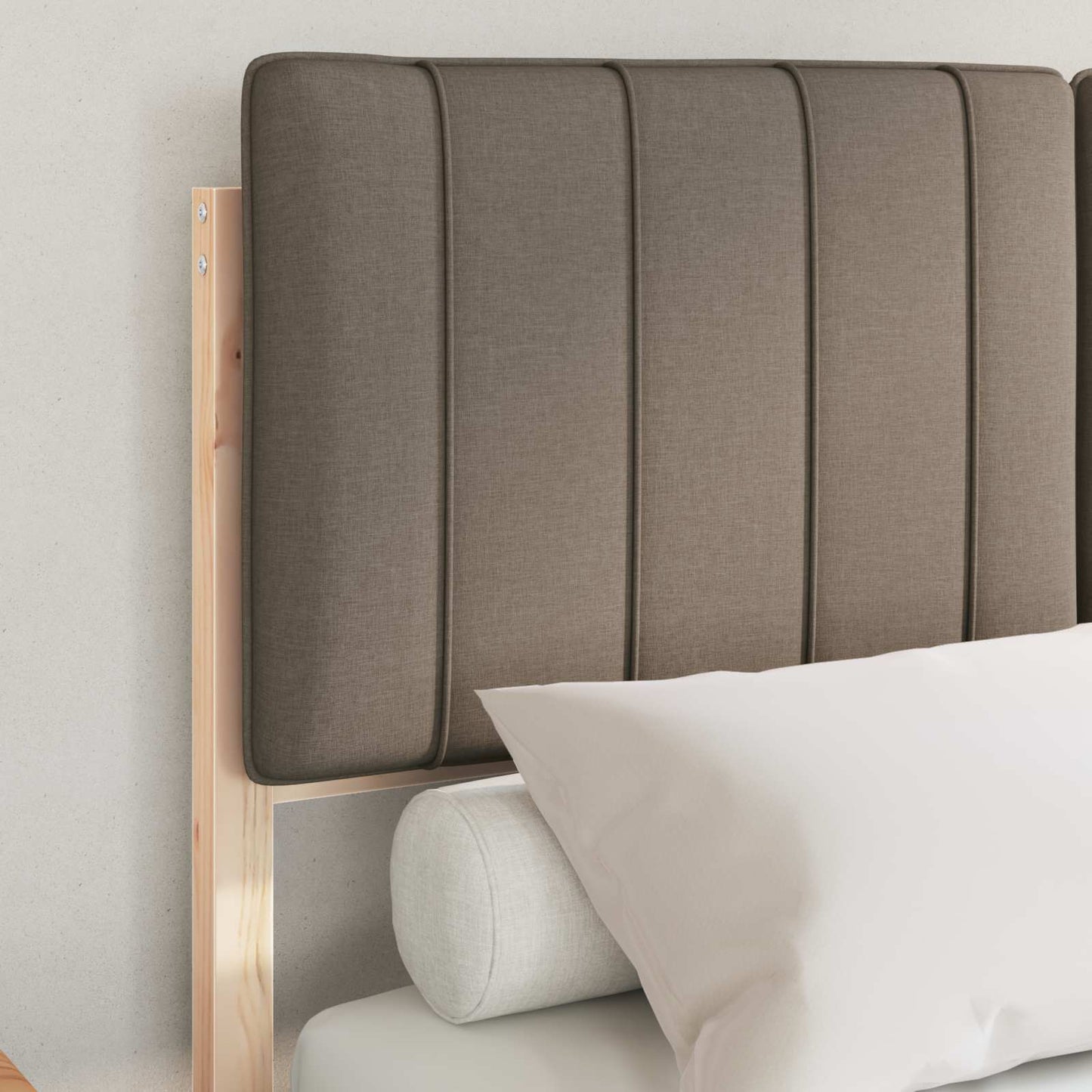 Bedframe Met Gevoerd Hoofdgedeelte 120 x 200 cm Bruin en taupe