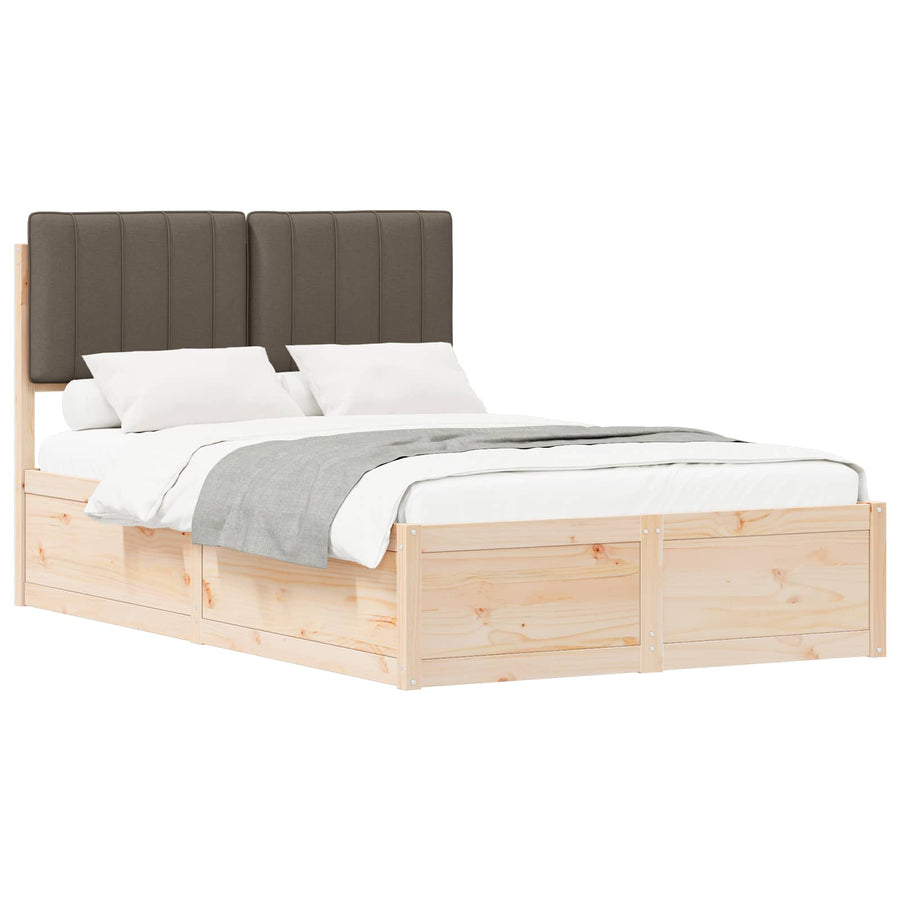 Bedframe Met Gevoerd Hoofdgedeelte 120 x 200 cm Bruin en taupe