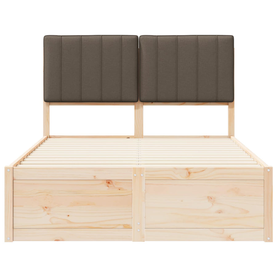 Bedframe Met Gevoerd Hoofdgedeelte 120 x 200 cm Bruin en taupe