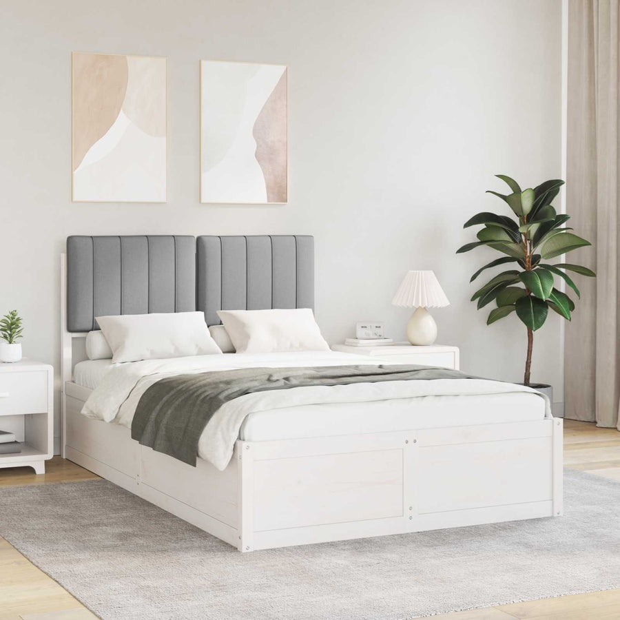Bedframe met Gevoerd Hoofdgedeelte Lichtgrijs 120 x 200 cm