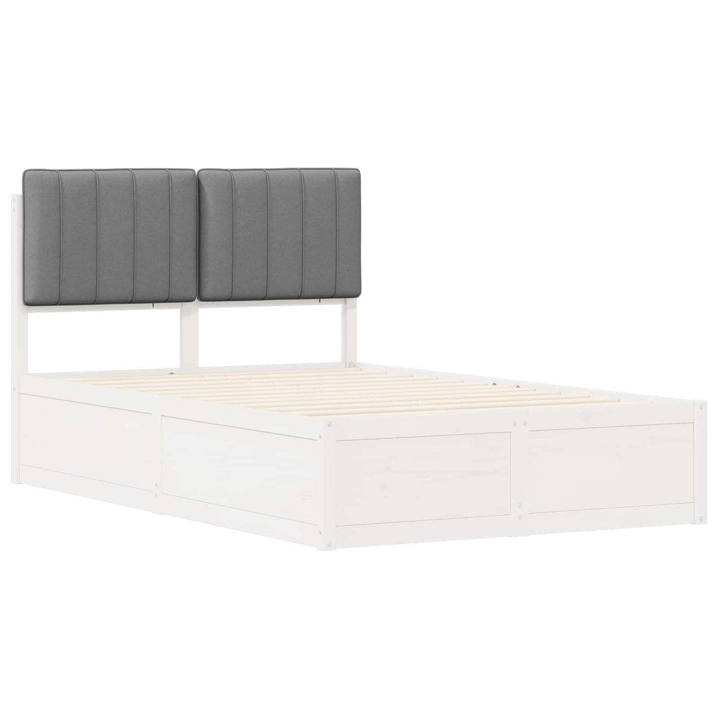 Bedframe met Gevoerd Hoofdgedeelte Lichtgrijs 120 x 200 cm