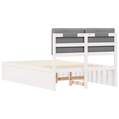 Bedframe met Gevoerd Hoofdgedeelte Lichtgrijs 120 x 200 cm