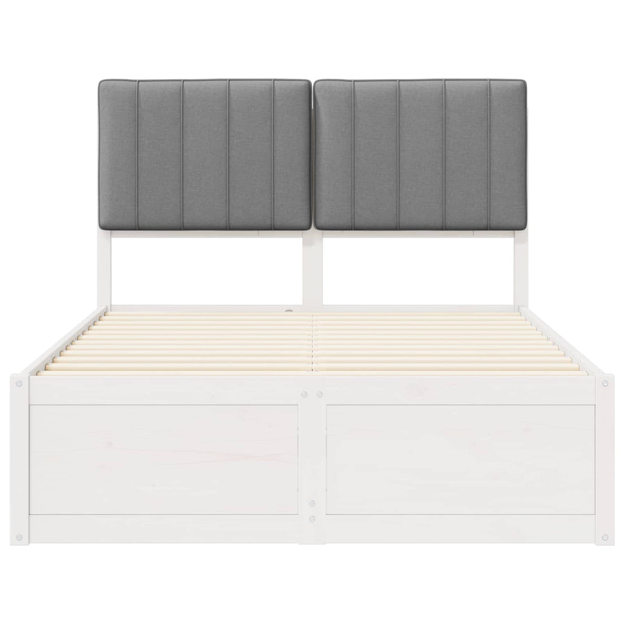 Bedframe met Gevoerd Hoofdgedeelte Lichtgrijs 120 x 200 cm