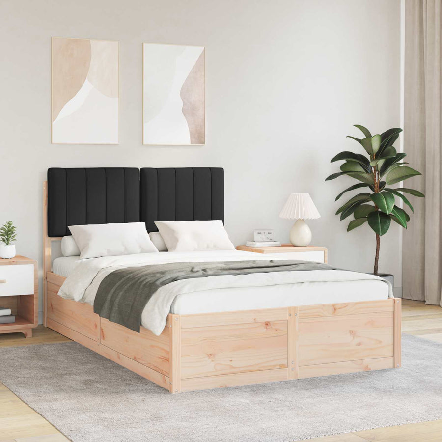 Bedframe met Gevoerd Hoofdgedeelte Zwart 120 x 190 cm