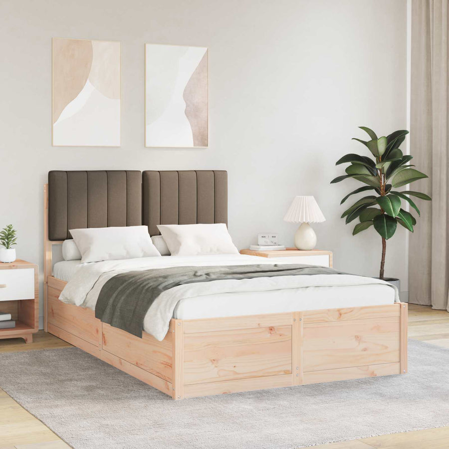 Bedframe met Gevoerd Hoofdgedeelte Taupe 120 x 190 cm