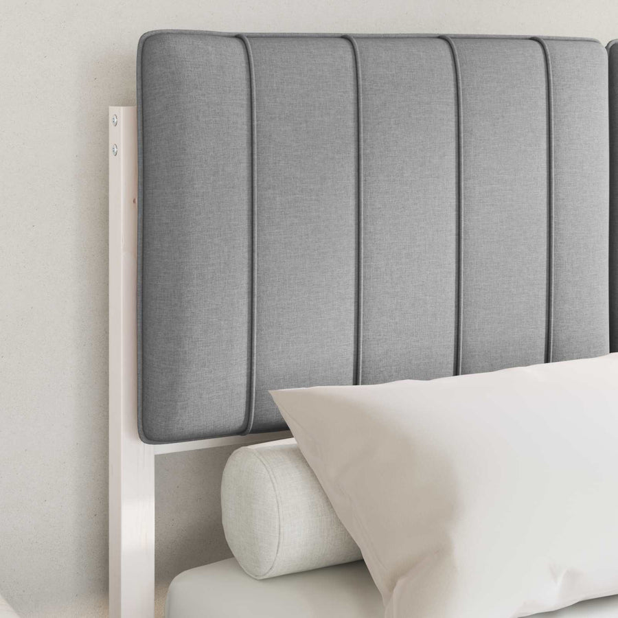 Bedframe met Gevoerd Hoofdgedeelte Lichtgrijs 120 x 190 cm