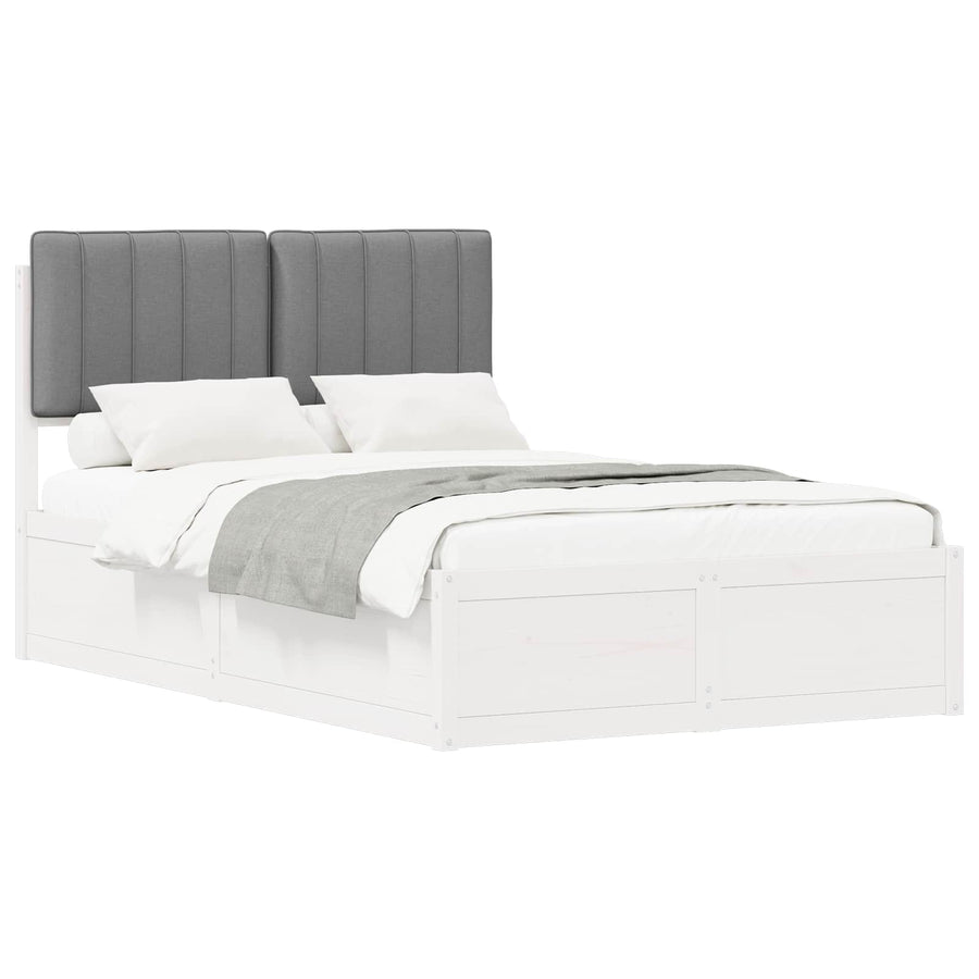 Bedframe met Gevoerd Hoofdgedeelte Lichtgrijs 120 x 190 cm