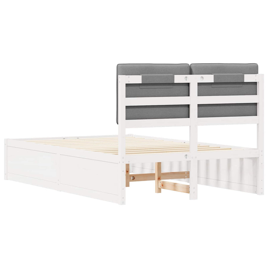 Bedframe met Gevoerd Hoofdgedeelte Lichtgrijs 120 x 190 cm