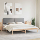 Fabric Upholstered Bed Frame Light Gray 200 x 200 cm