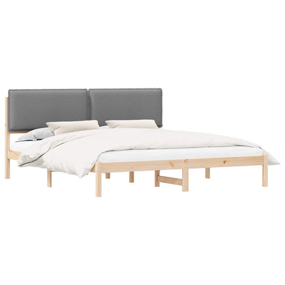 Bedframe met Gevoerd Hoofdgedeelte Lichtgrijs 200 x 200 cm