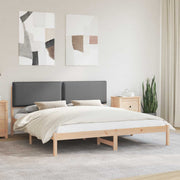 Bedframe 200x200 cm massief grenenhout donkergrijs