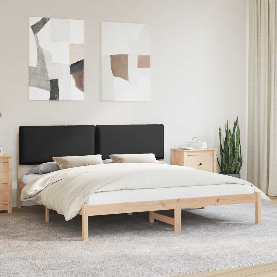 Bedframe met Gevoerd Hoofdgedeelte Zwart 200 x 200 cm