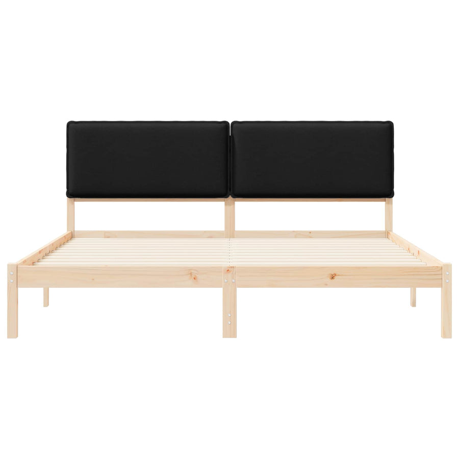 Bedframe met Gevoerd Hoofdgedeelte Zwart 200 x 200 cm