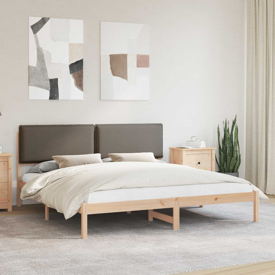 Bedframe met Gevoerd Hoofdgedeelte Taupe 200 x 200 cm