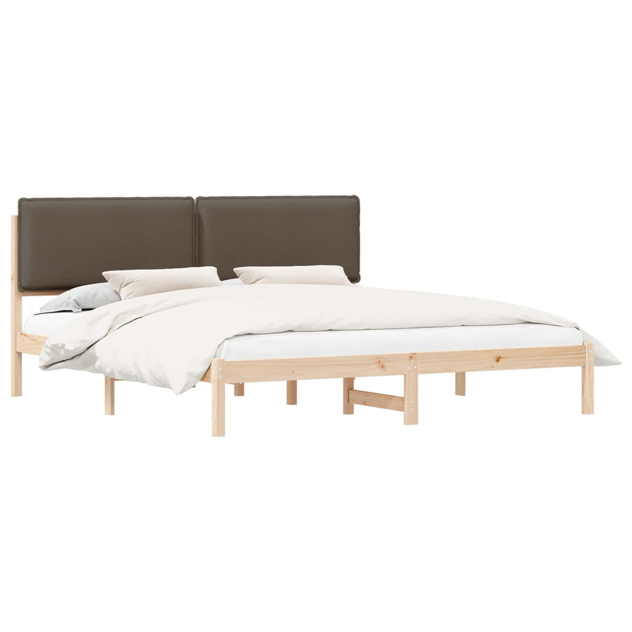 Bedframe met Gevoerd Hoofdgedeelte Taupe 200 x 200 cm