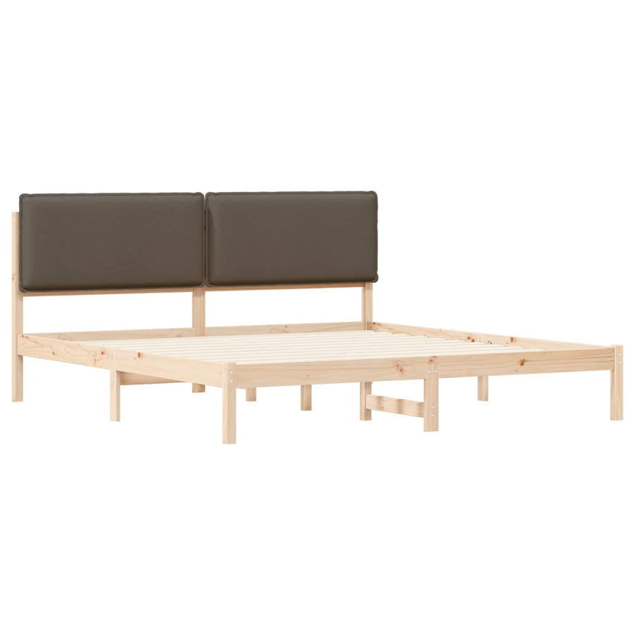 Bedframe met Gevoerd Hoofdgedeelte Taupe 200 x 200 cm