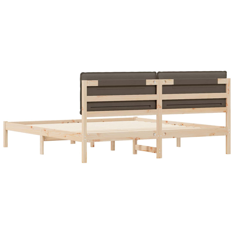 Bedframe met Gevoerd Hoofdgedeelte Taupe 200 x 200 cm