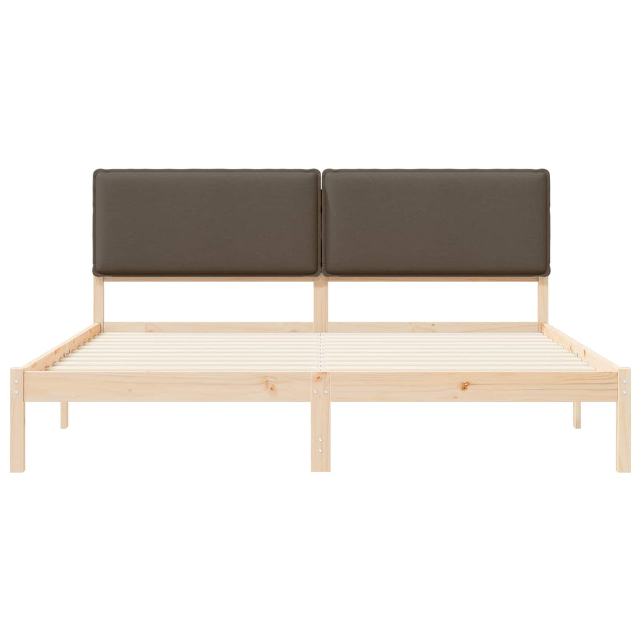 Bedframe met Gevoerd Hoofdgedeelte Taupe 200 x 200 cm