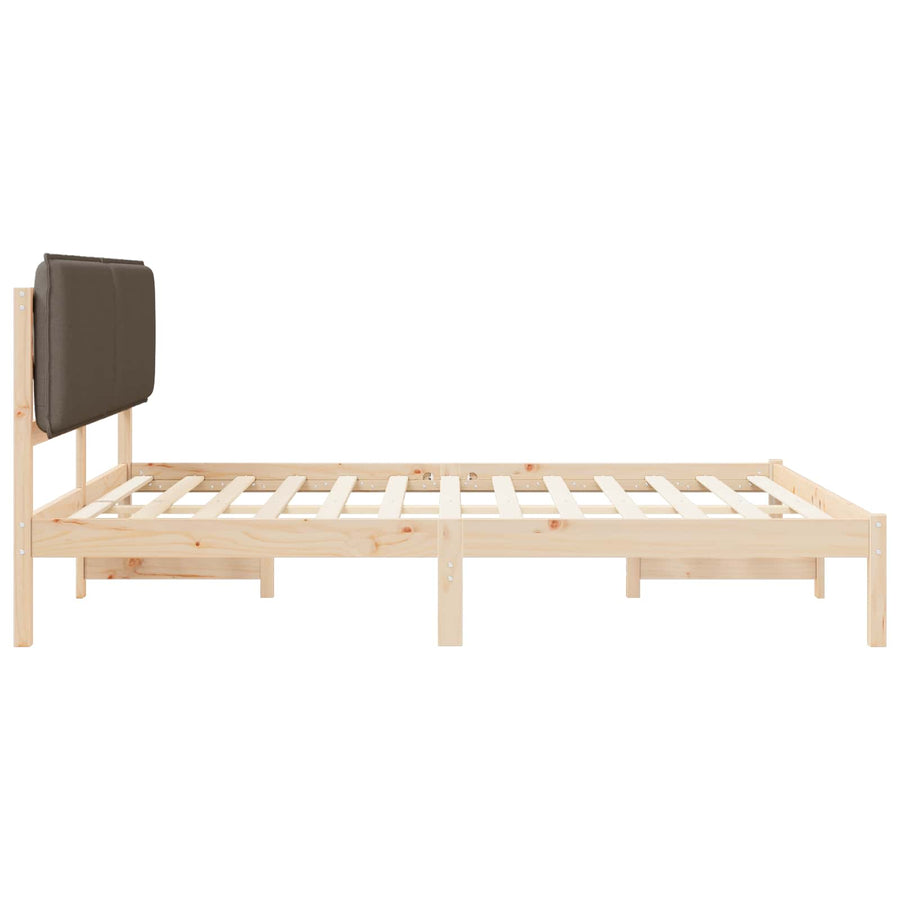 Bedframe met Gevoerd Hoofdgedeelte Taupe 200 x 200 cm