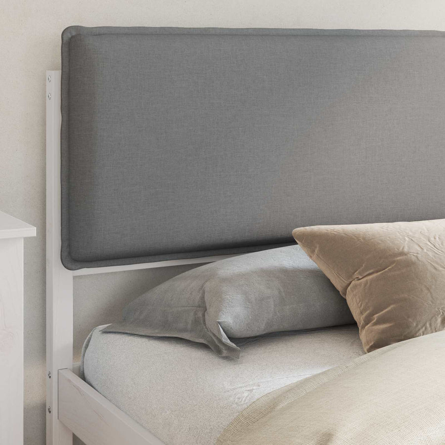 Bedframe met Gevoerd Hoofdgedeelte Lichtgrijs 200 x 200 cm
