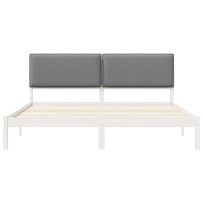 Bedframe met Gevoerd Hoofdgedeelte Lichtgrijs 200 x 200 cm
