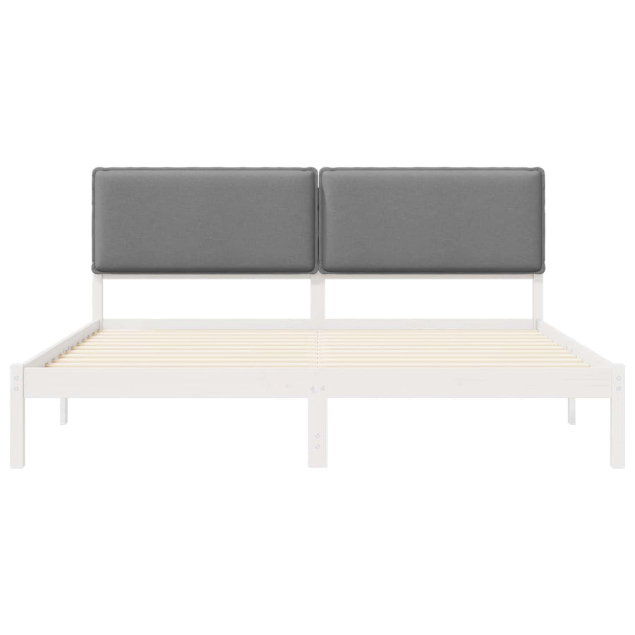 Bedframe met Gevoerd Hoofdgedeelte Lichtgrijs 200 x 200 cm