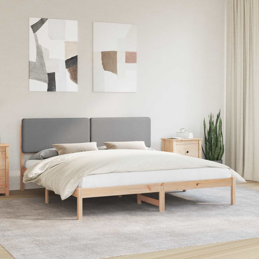 Bedframe met Gevoerd Hoofdgedeelte Lichtgrijs 200 x 200 cm
