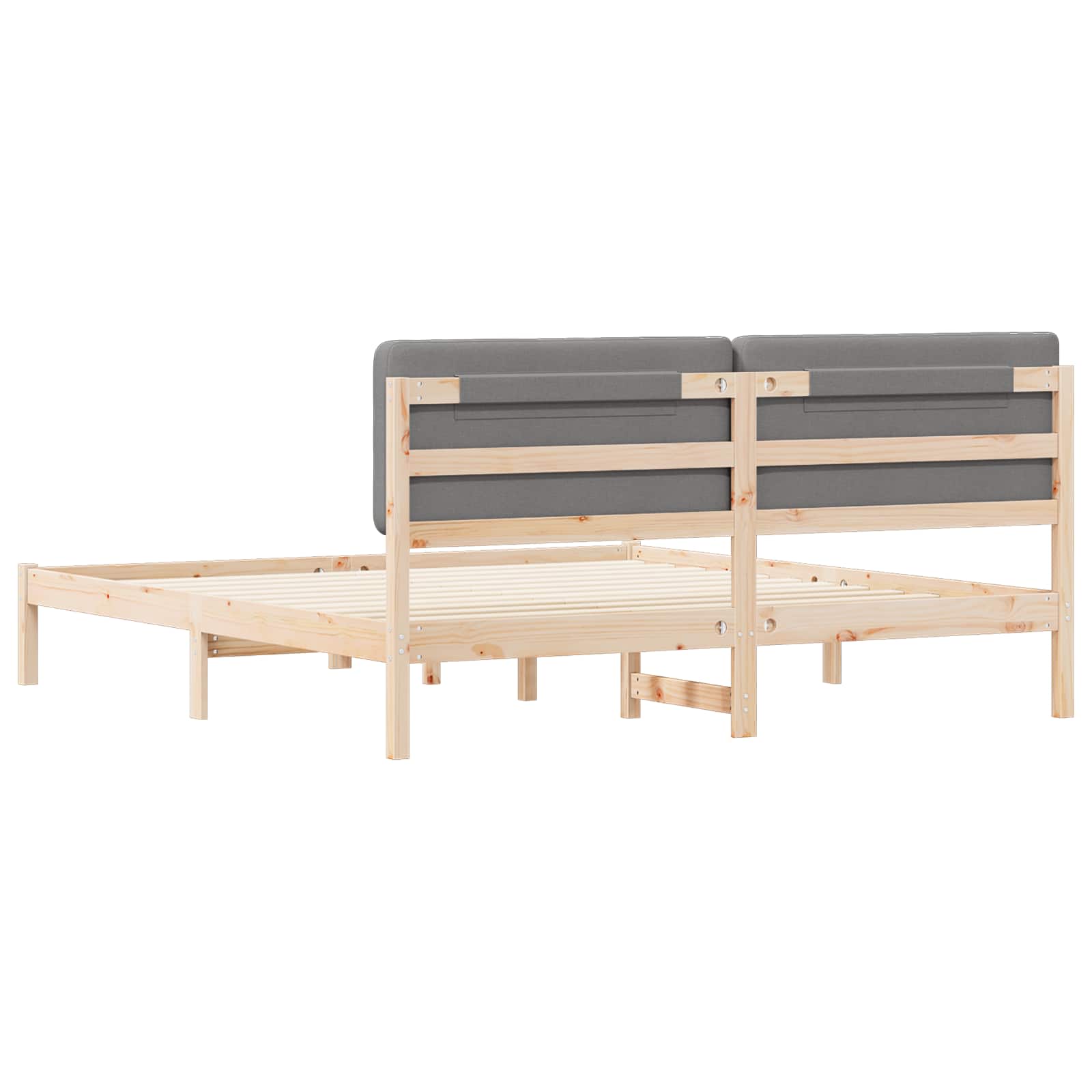 Bedframe met Gevoerd Hoofdgedeelte Lichtgrijs 200 x 200 cm