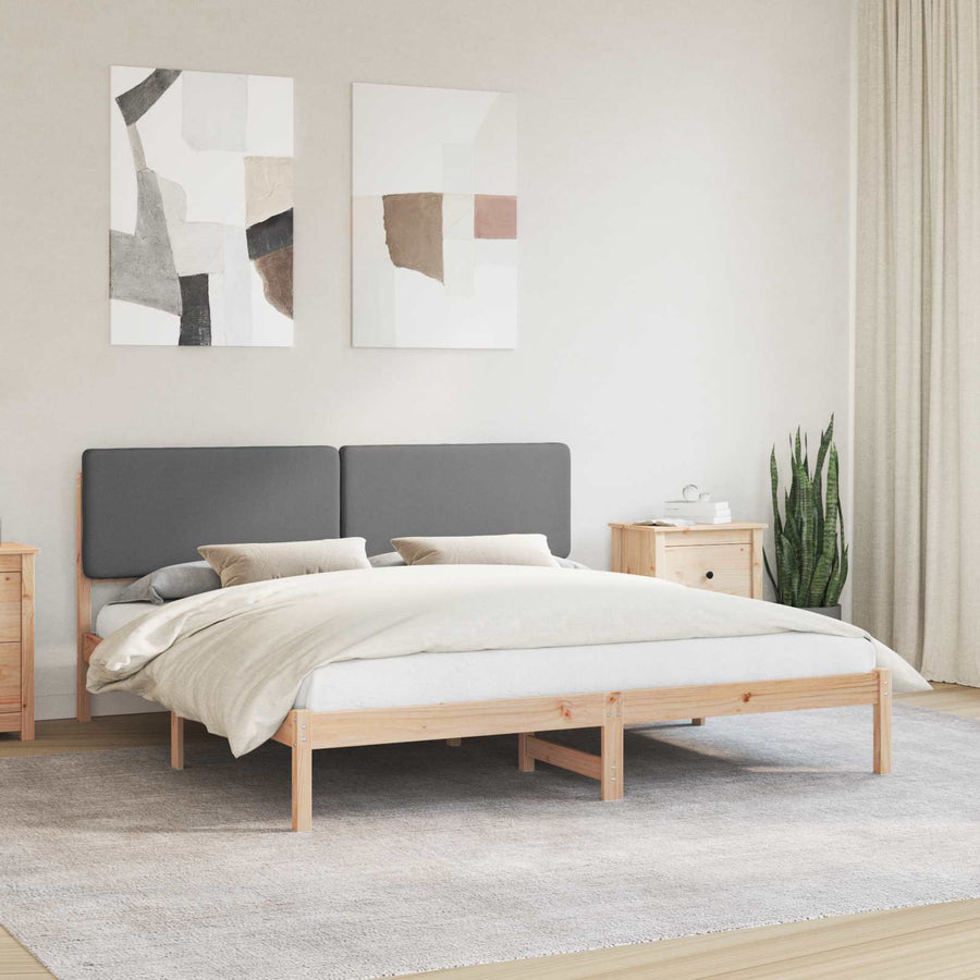 Bedframe met Gevoerd Hoofdgedeelte Donkergrijs 200 x 200 cm