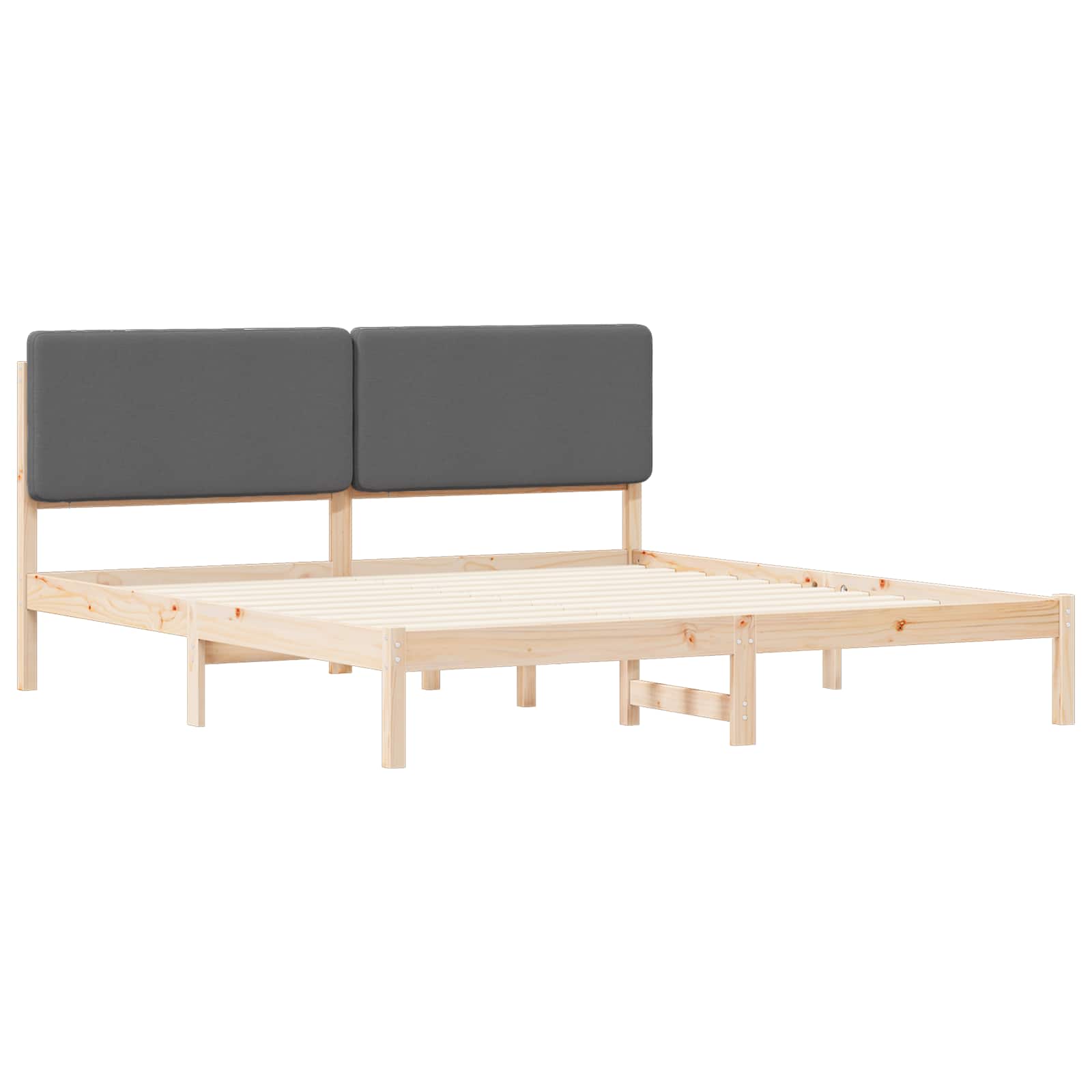 Bedframe met Gevoerd Hoofdgedeelte Donkergrijs 200 x 200 cm