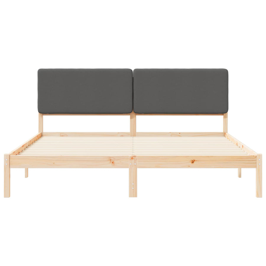 Bedframe met Gevoerd Hoofdgedeelte Donkergrijs 200 x 200 cm